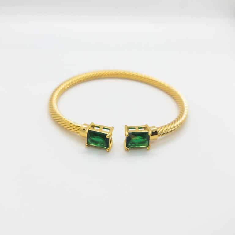 Classic Twin Emerald Stone Bracelet