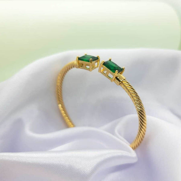 Classic Twin Emerald Stone Bracelet