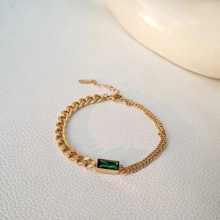 Timeless  Emerald Chain Bracelet