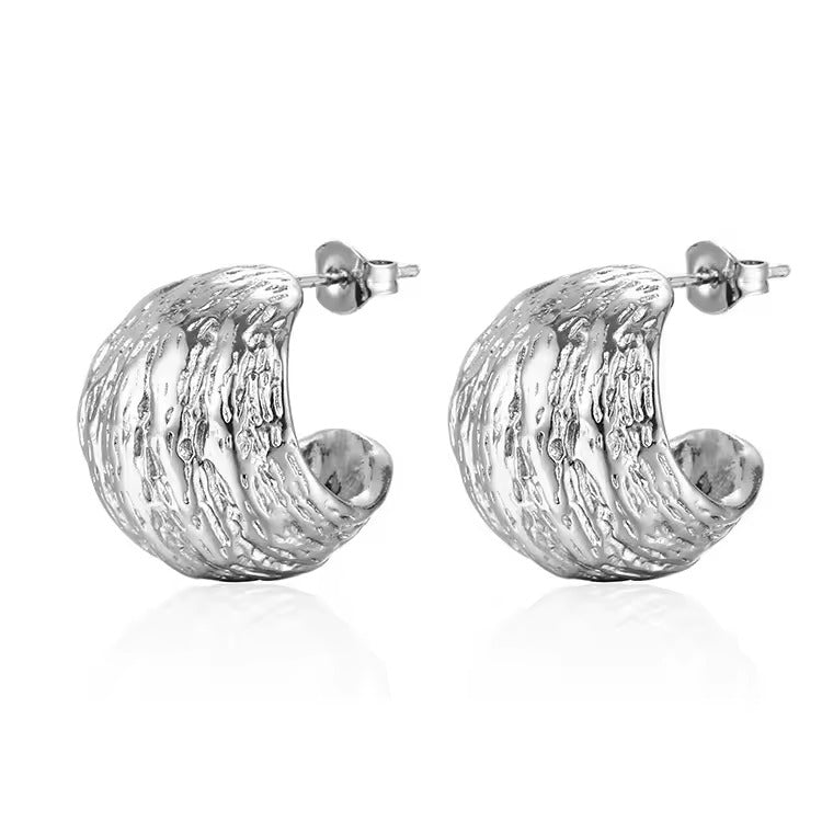 Sylvie Embossed Hoops