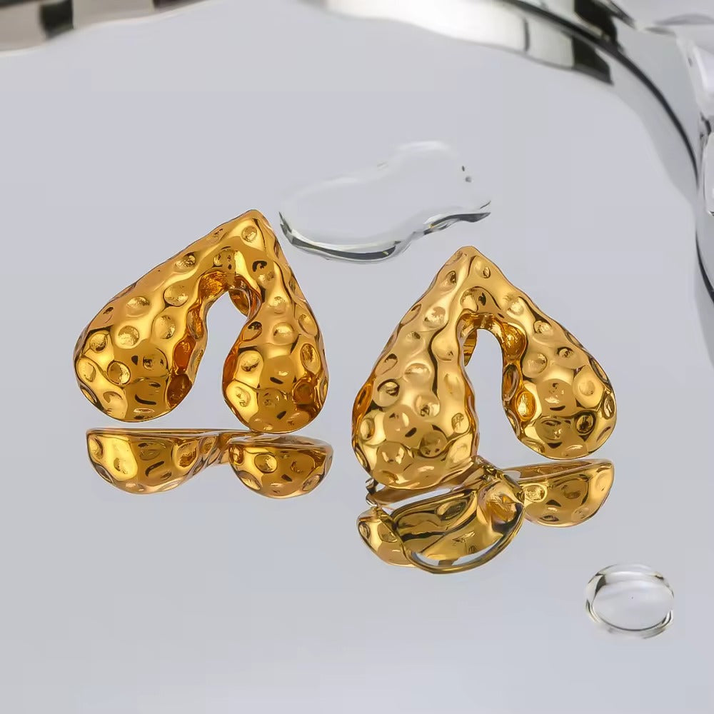 Contemporary Inverted Heart Studs